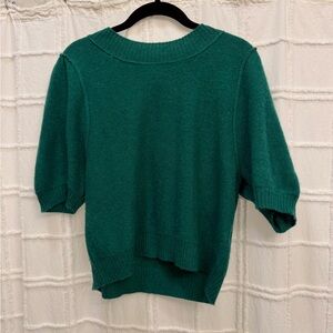 Free People Teal Crew Neck Sweater 100%Cashmere